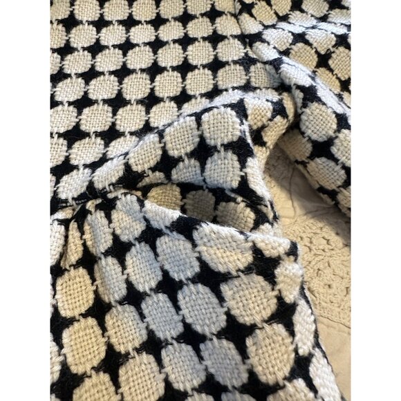 VTG XS Geometric Tweed  Wool Cropped Peplum Cardigan Jacket lg buttons  Classic - Picture 7 of 14